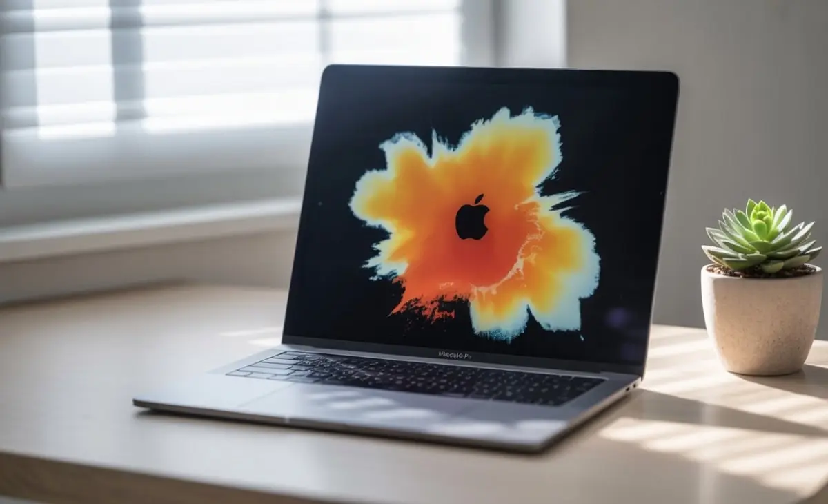 orange discoloration macbook pro