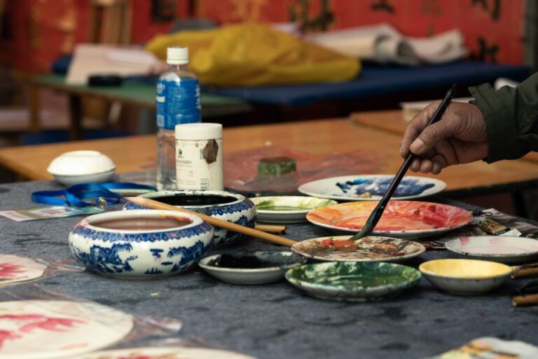 workshop plate and painting